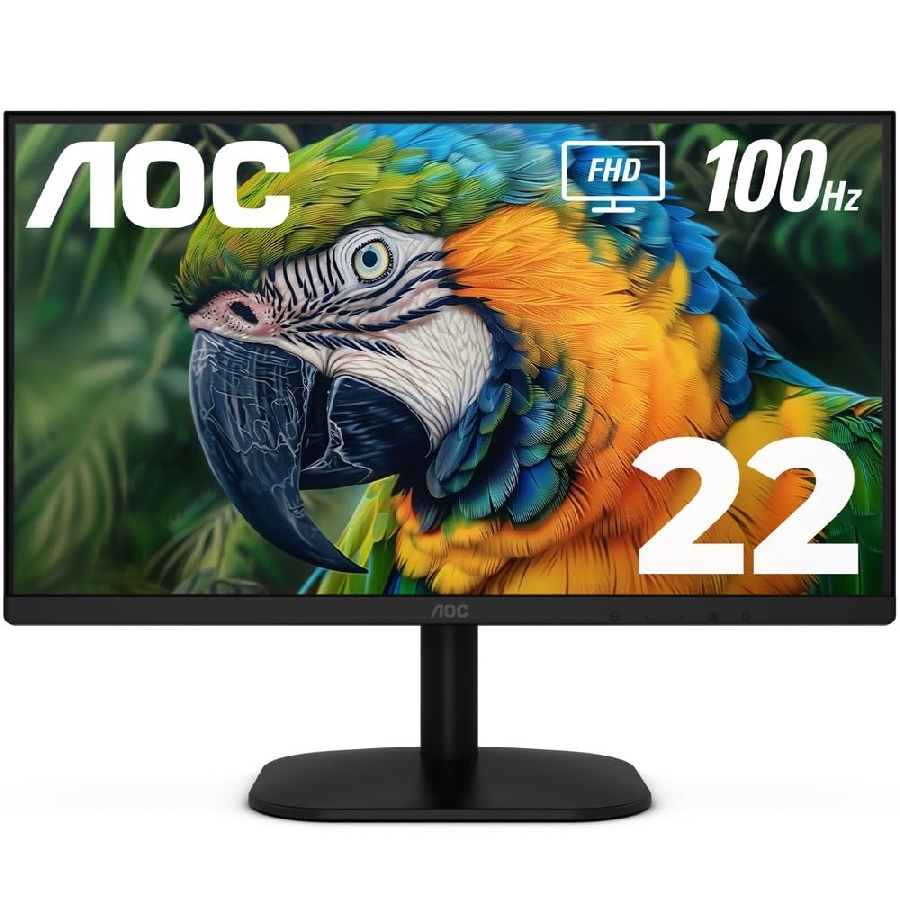 MONITOR LED AOC 22B2HM2 / COLOR NEGRO / PANEL VA 21.5 / HDMI Y VGA / ASPECTO 16:9 / TIEMPO DE RESPUESTA 4MS / VESA 100X100 MM / 1920 X 1080 / 100  HZ / CONTRASTE 20,000,000:1 / BRILLO 250 CD/M2 MNL-2679 - AOC