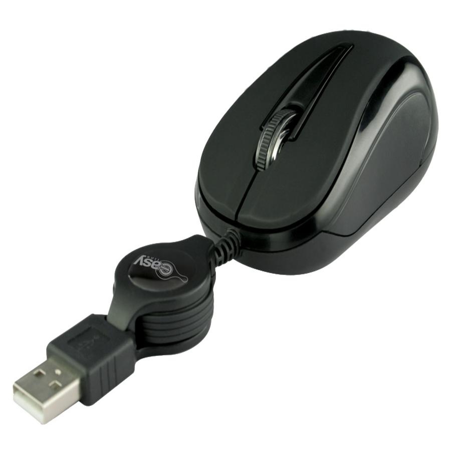 MOUSE MINI ALAMBRICO RETRACTIL OPTICO 1000 DPI CONECTOR USB EASY LINE BY PERFECT CHOICE – NEGRO MS-778 - PERFECT CHOICE