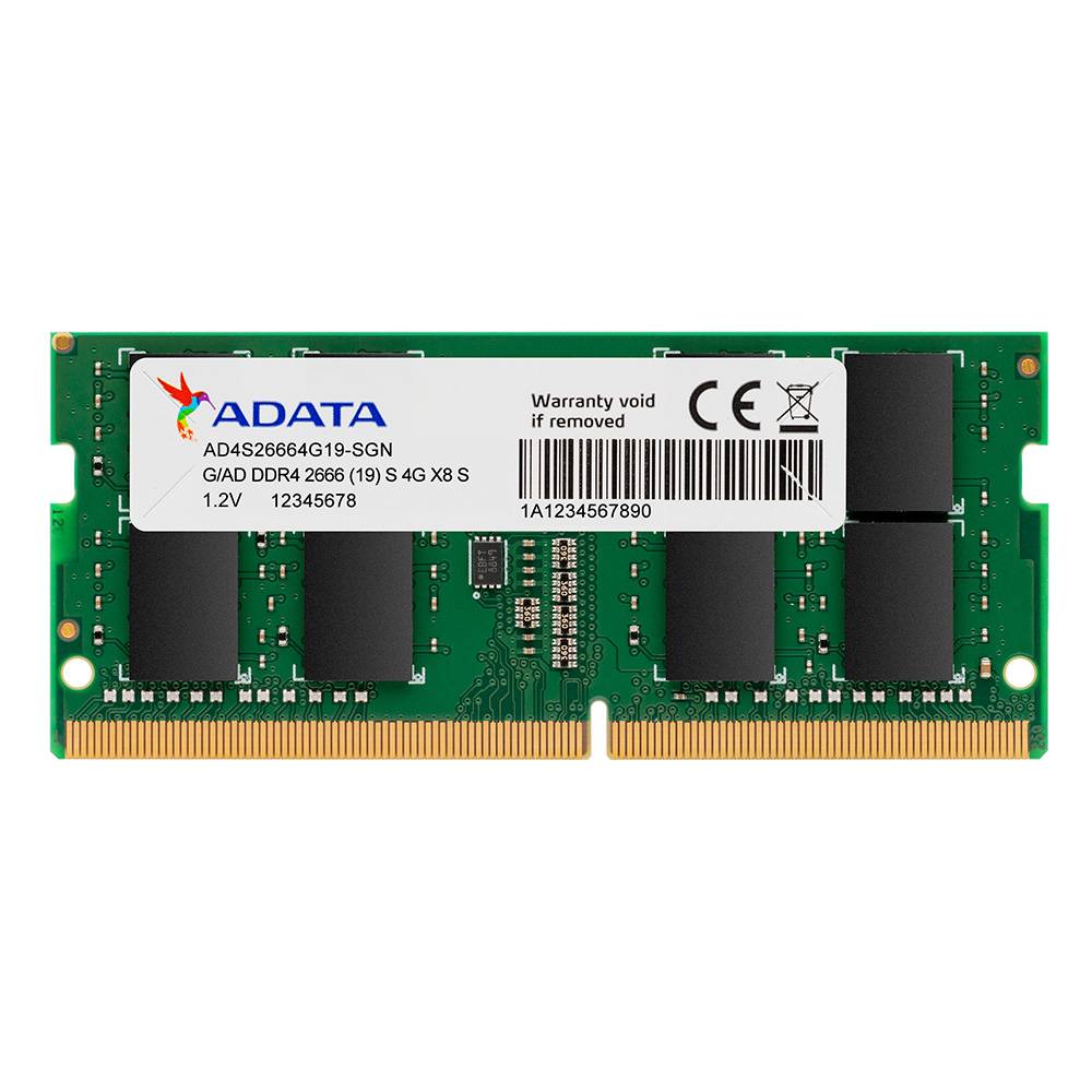 Memoria RAM ADATA AD4S26664G19-SGN, 4 GB, DDR4, 2666 MHz, SO-DIMM - ADATA