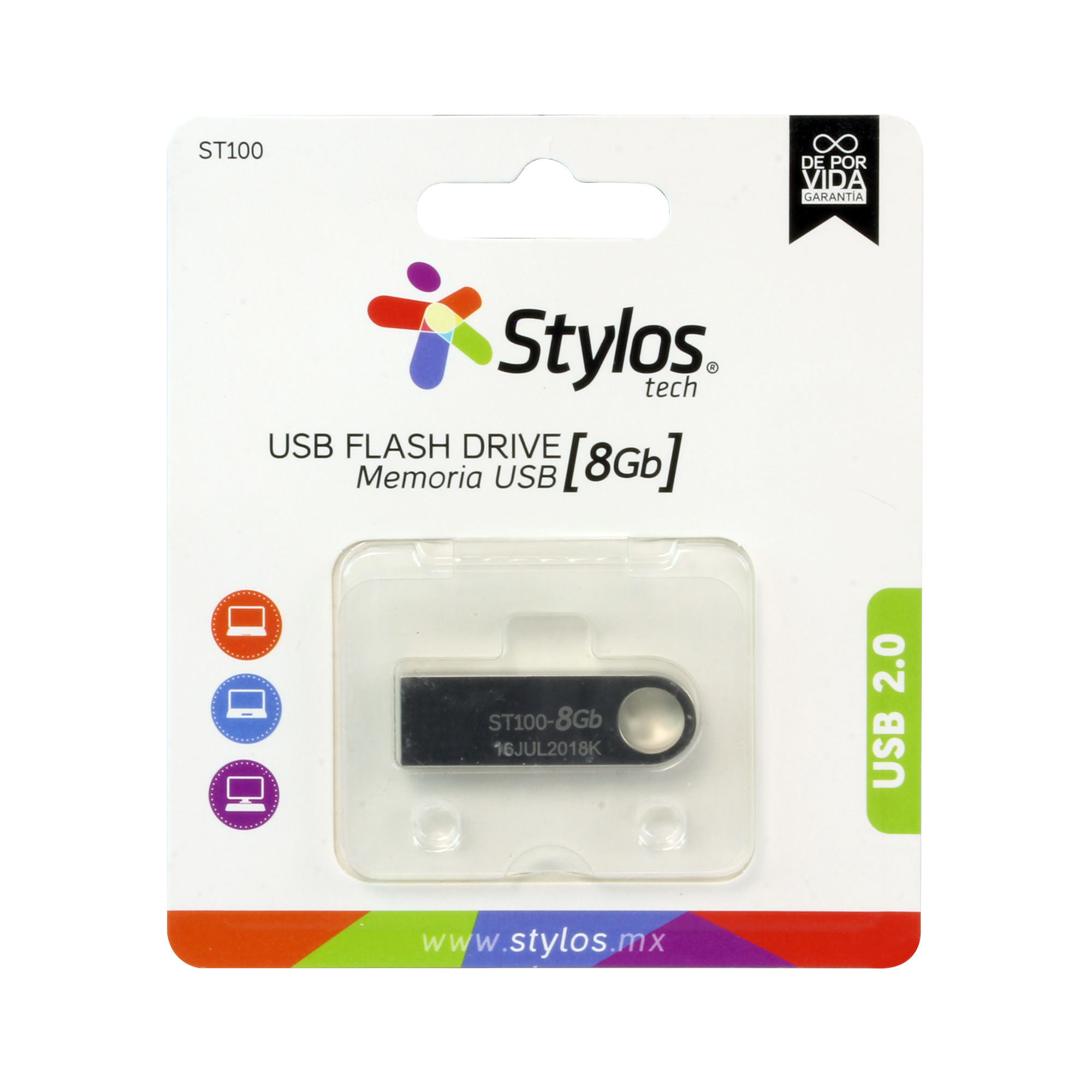 Memoria USB 8GB Stylos. STMUSB1B - Stylos