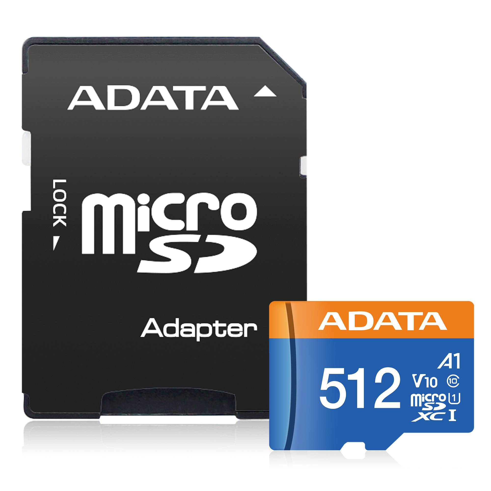 Micro Secure Digital ADATA Premier A1 UHS-I 512GB Class 10, Velocidad de lec/esc 100/25 (MB/s). AUSDX512GUICL10A1-RA1 - ADATA