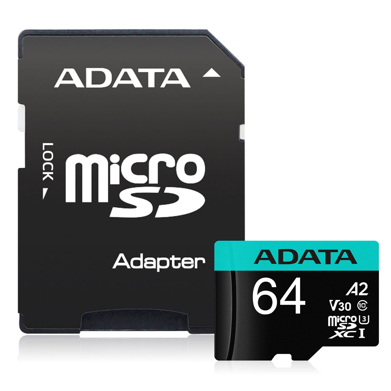 Micro Secure Digital Premier A2  ADATA UHS-I 64GB, 64 GB, Negro, UHS-I Class 10 - ADATA