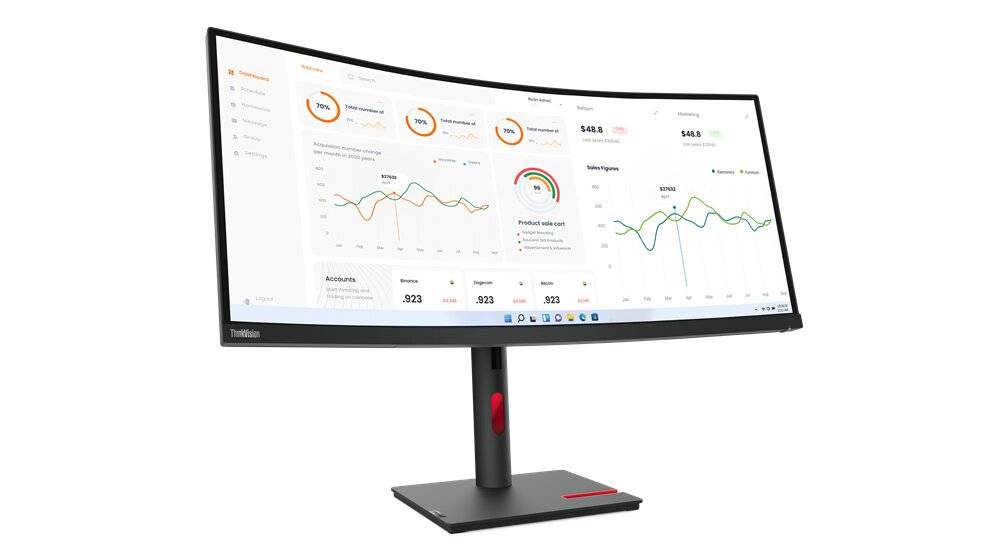 Monitor Lenovo T34W-30, Pantalla 34 Pulgadas Curvo (3440×1440), HDMI, DisplayPort, Garantia 3 años con fabricante. MONLEN1370 - LENOVO