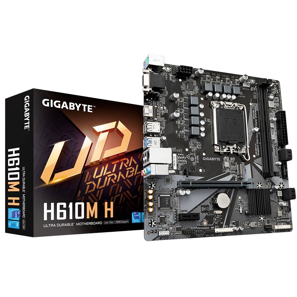 Tarjeta Madre  Gigabyte Micro-ATX H610M H, S1700, 64GB  DDR5 para Intel - GIGABYTE