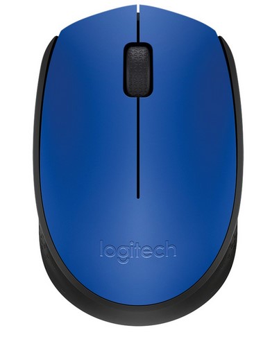 Mouse LOGITECH M170, Negro con detalles en Azul, 3 botones, RF inalámbrico MOULOG1770 - LOGITECH