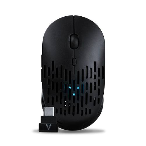 MOUSE VORAGO MO-208 INALAMBRICO TIPO C Y BLUETOOTH HASTA 2400 DPI RECARGABLE NEGRO - VORAGO