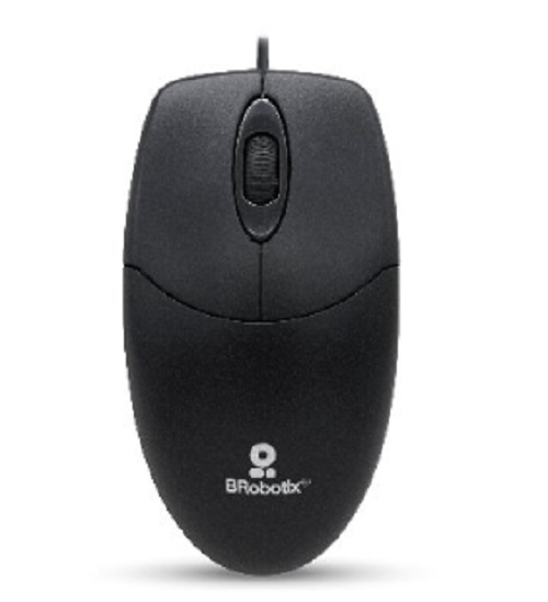 Mouse Básico USB BROBOTIX 497202, Negro, 3 Botones, Alámbrico, Óptico - BROBOTIX