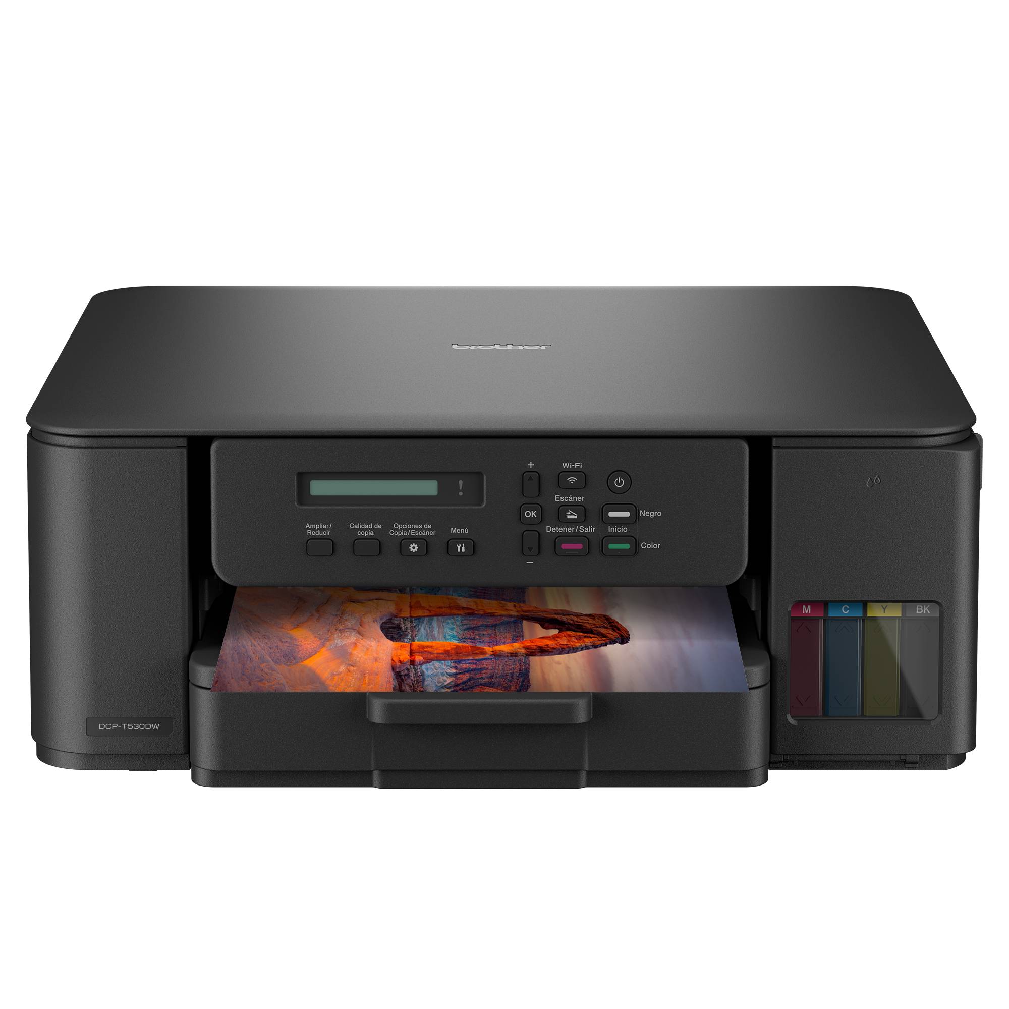 Multifuncional Tinta Continua Brother DCPT530DW, impresión dúplex, 27 ppm negro/11 ppm color, USB 2.0, Wifi 2.4/5Ghz, cama plana color tamaño carta IMPMTB970 - BROTHER