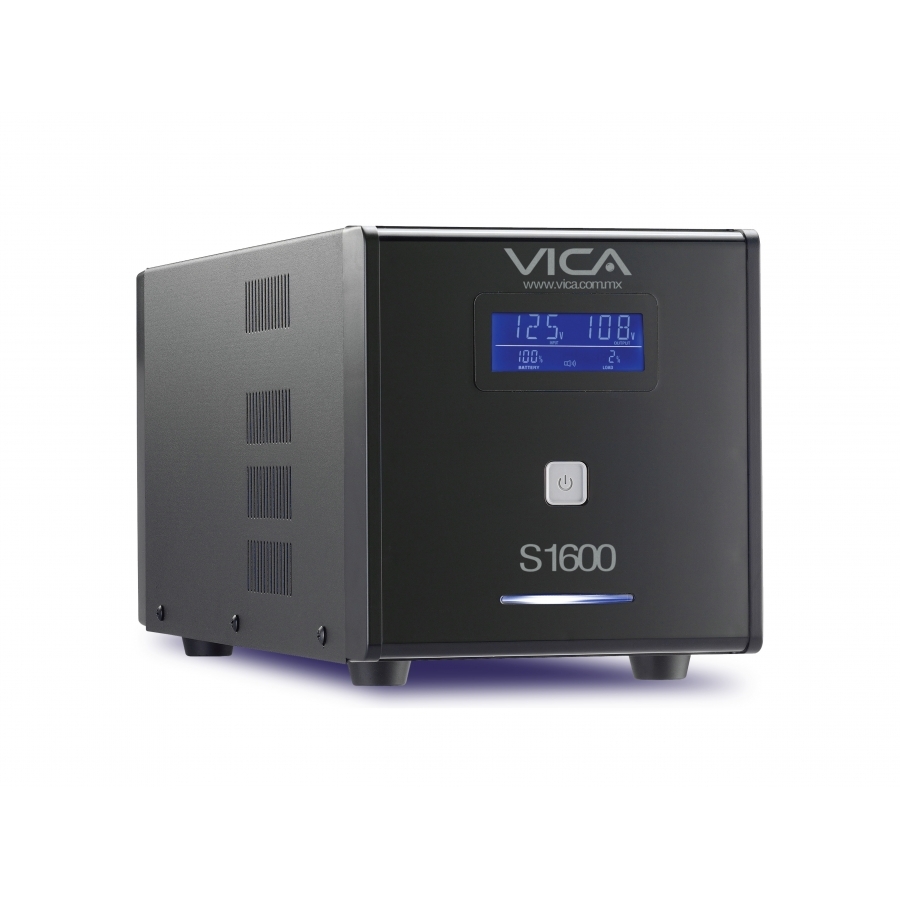 NO BREAK VICA 1600VA/900W PANTALLA LCD 8 TOMAS REGULADAS Y RESPALDADAS 3 AÑOS DE GARANTIA. FR-615 - VICA