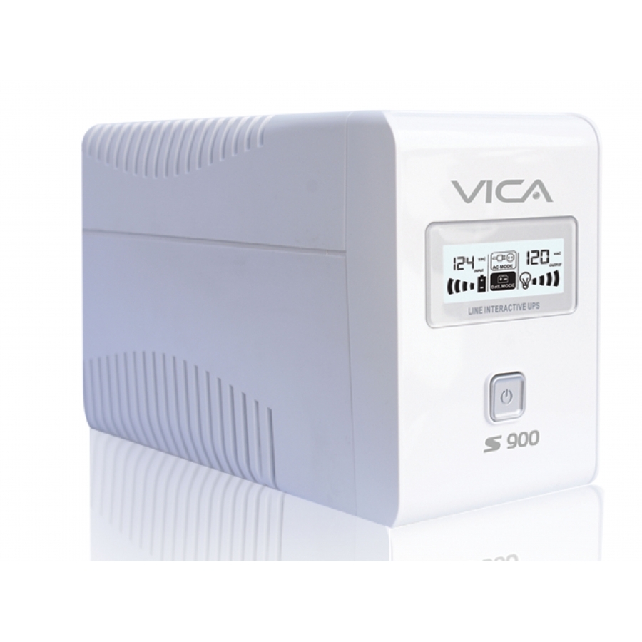 NO BREAK VICA 900VA/550W 8 TOMAS. 4 REG Y 4 RESP, REG Y SUP PANTALLA LCD NEGRO Y SOFTWARE 3 ANOS GARANTIA FR-757 - VICA