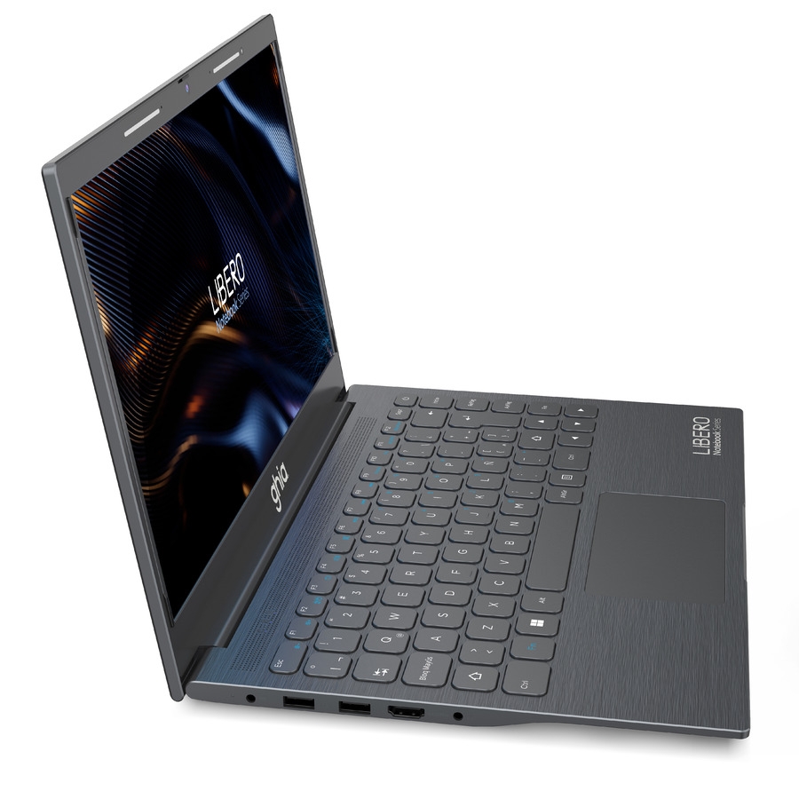 NOTEBOOK GHIA LIBERO 14.1 PLUG HD INTEL CELERON N4020C DUAL CORE 1.10 GHZ RAM 4GB EMMC 128GB BAHIA PARA HDD 2.5 CAMARA FRONTAL 1.0 MPX WIFI-BT HDMI WIN 11 HOME COLOR GRIS NOTGHIA-401 - GHIA