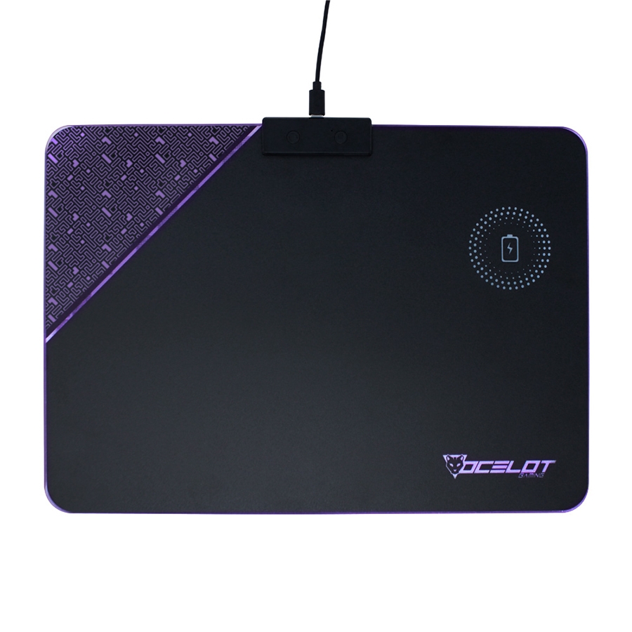 OCELOT MOUSE PAD RIGIDO TIPO RGB, CARGA INALAMBRICA PARA SMARTPHONES, CONEXIN MEDIANTE USB PLUG AND PLAY AC-9572 - OCELOT GAMING