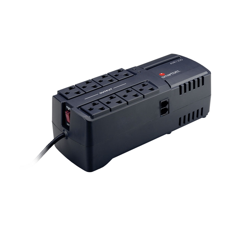 REGULADOR DE VOLTAJE SMARTBITT 1350VA / 675 WATTS120V8 CONTACTOS, PROTECCIN DE LNEA TELEFNICA RJ-11. RE-134 - SMARTBITT