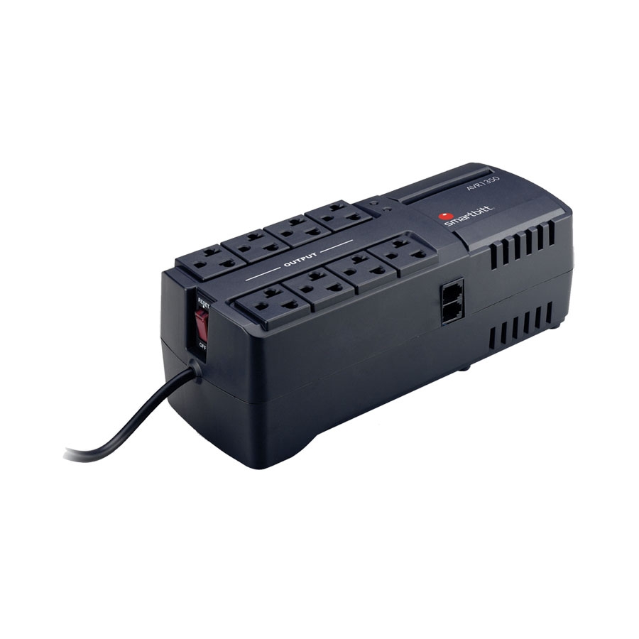 REGULADOR DE VOLTAJE SMARTBITT 2200VA/1100W, 8 CONTACTOS, PROTECCIN DE LNEA TELEFNICA RJ-11 RE-130 - SMARTBITT