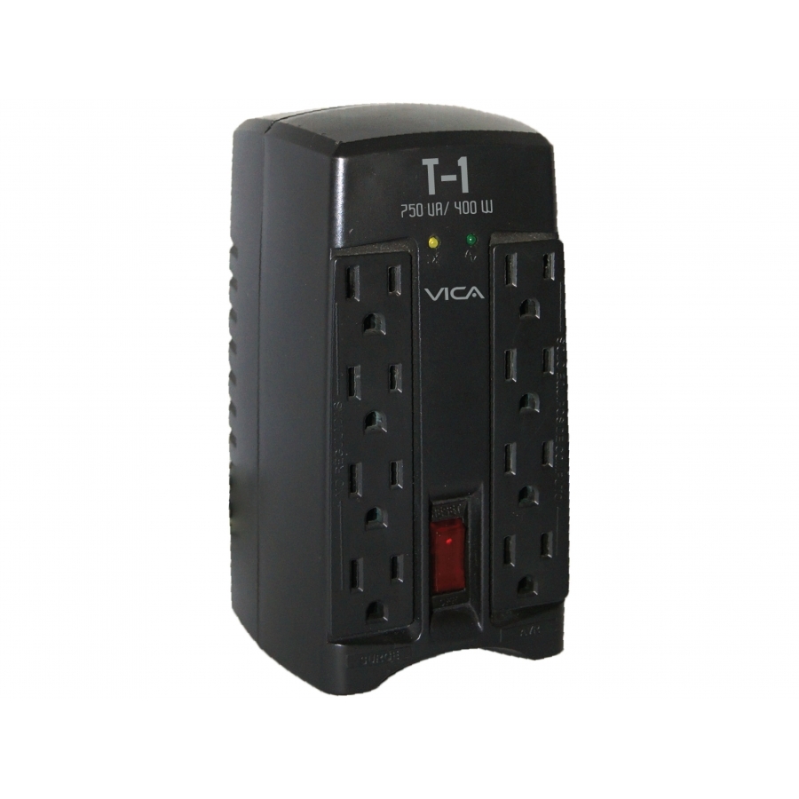 REGULADOR ELECTRÓNICO DE VOLTAJE 750 VA 400 WATTS 8 TOMAS 5-15R RE-162 - VICA