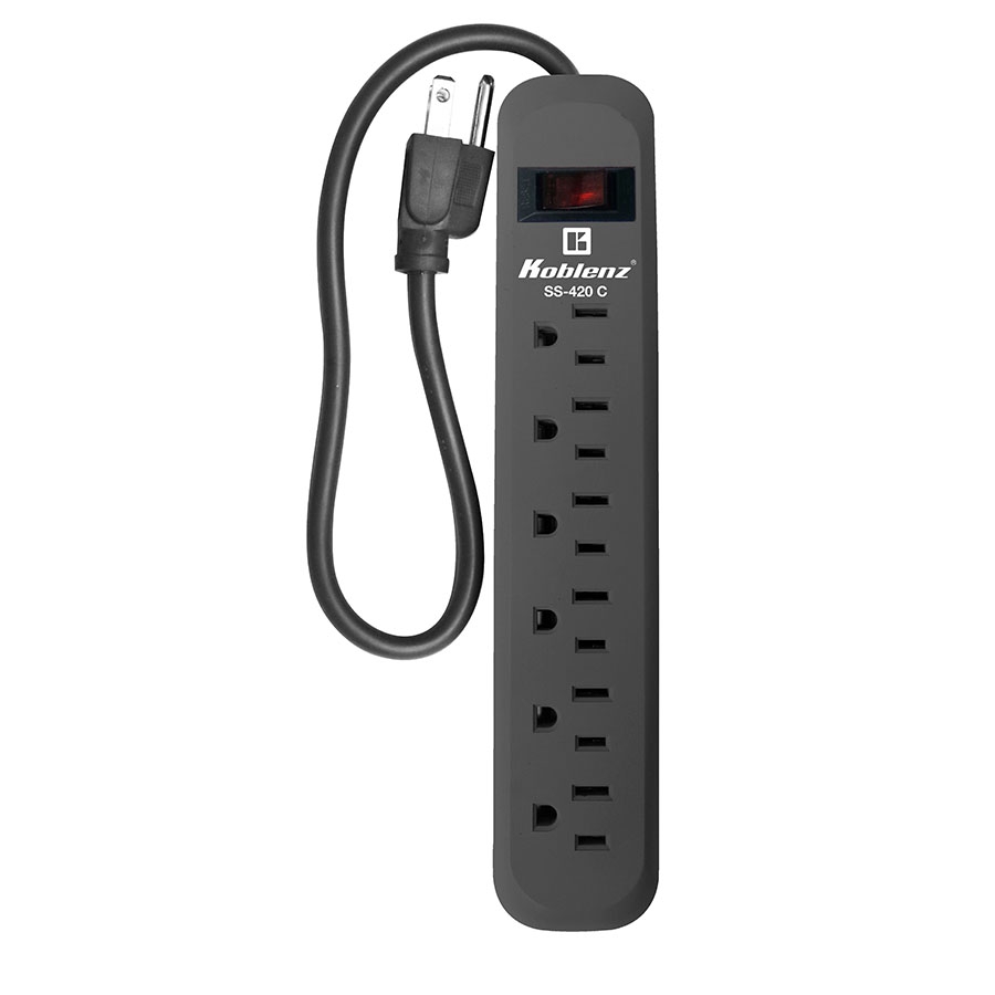 SUPRESOR DE PICOS KOBLENZ SS-420-C, 420 JOULES, 6 CONTACTOS  ATERRIZADOS NEMA 5-15R. 1 AÑO DE GARANTÍA SKU 00-5340-00-5 AC-6406 - KOBLENZ