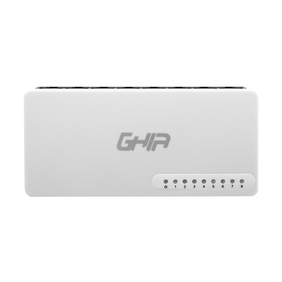 SWITCH GHIA 8 PUERTOS RJ45 10/100 MBPS NO ADMINISTRABLE AUTO MDI/MDIX HALF FULL DUPLEX NIC-3420 - GHIA