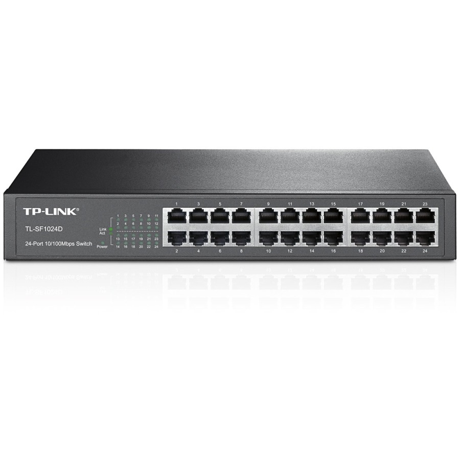 SWITCH |TP-LINK | TL-SF1024D | 24 PUERTOS RJ45 10/100 MBPS | NO ADMINISTRABLE | PARA ESCRITORIO O RACK DE 13 PULGADAS NIC-1510 - TP-LINK