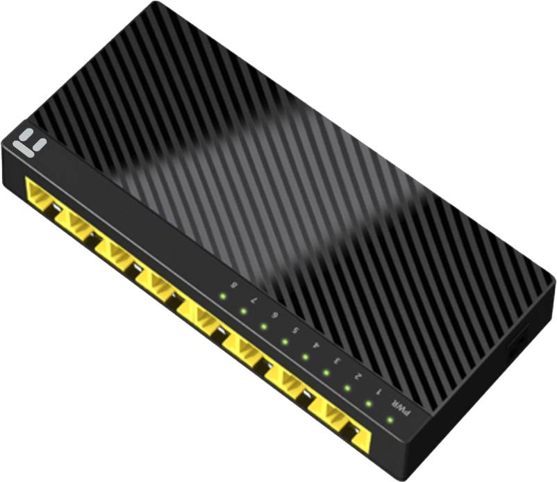 Switch NETIS modelo ST3108GC, 8 puertos Gigabit Switch de escritorio con Seguro de conector incorporado, No administrable - NETIS