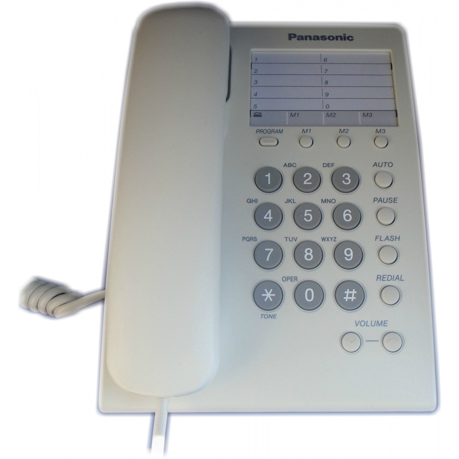 TELEFONO PANASONIC KX-TS550MEW ALAMBRICO BASICO UNILINEA CON MARCADOR RAPIDO DE 10 NUMEROS CONTROL DE VOLUMEN DE 4 NIVELES BLANCO TEL-16 - PANASONIC