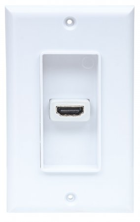 771719 Placa de pared HDMI de un puerto, Compatible con cajas de montaje de distribución sencilla, ranuras y cajas montadas en pared. - MANHATTAN