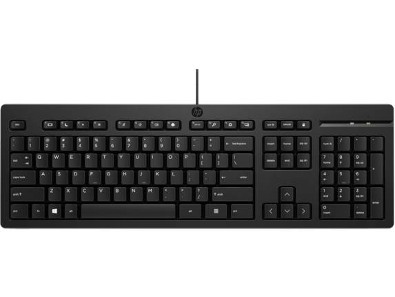 Teclado Alámbrico HP 125 266C9AA#ABM (USB Type-A con cable) TECHPI050 - HP