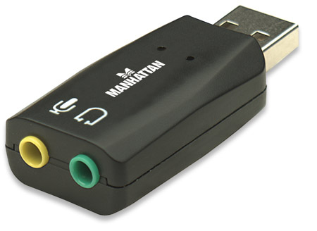 150859 Adaptador de Audio 3-D USB de Alta Velocidad; Mejoran el acceso y la calidad del audio. - MANHATTAN