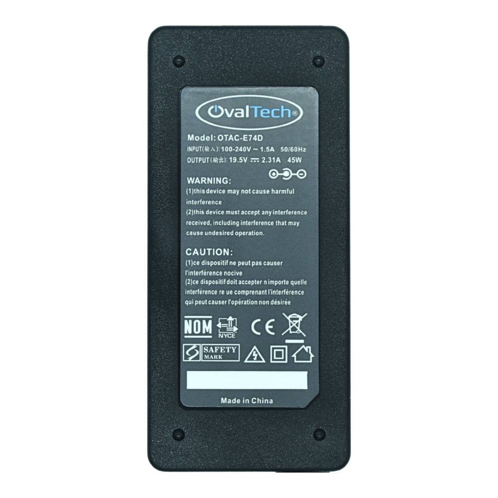 Cargador / Adaptador para Laptop OTAC-E74D OVALTECH de 45W 19.5V 2.31A (4.5*3.0) - OVALTECH