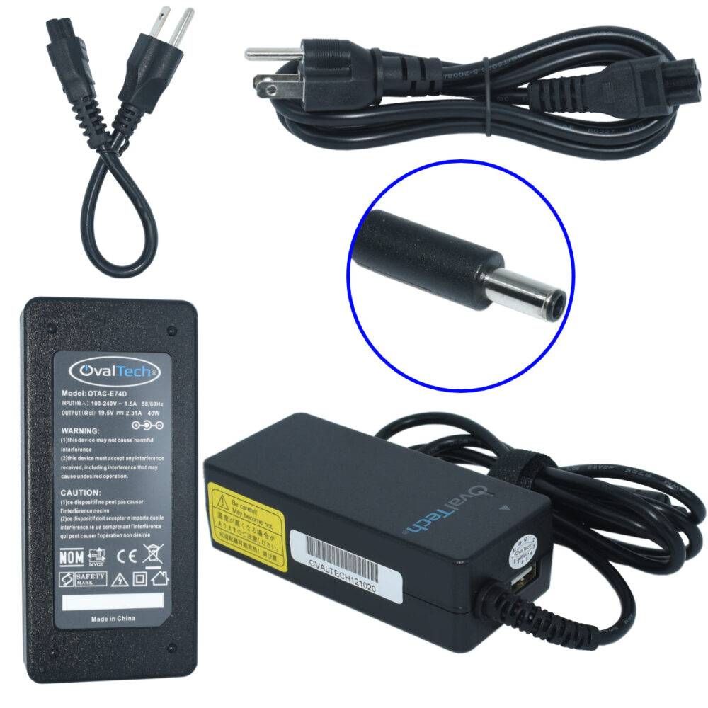 Cargador / Adaptador para Laptop OTAC-E74D OVALTECH de 45W 19.5V 2.31A (4.5*3.0) - OVALTECH