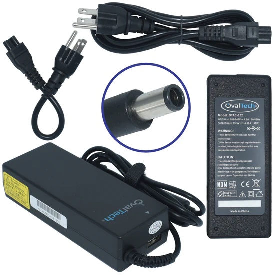 Cargador / Adaptador para Laptop OTAC-E52 OVALTECH de 90W 19.5V 4.62A (7.4*5.0) Pin Central - OVALTECH