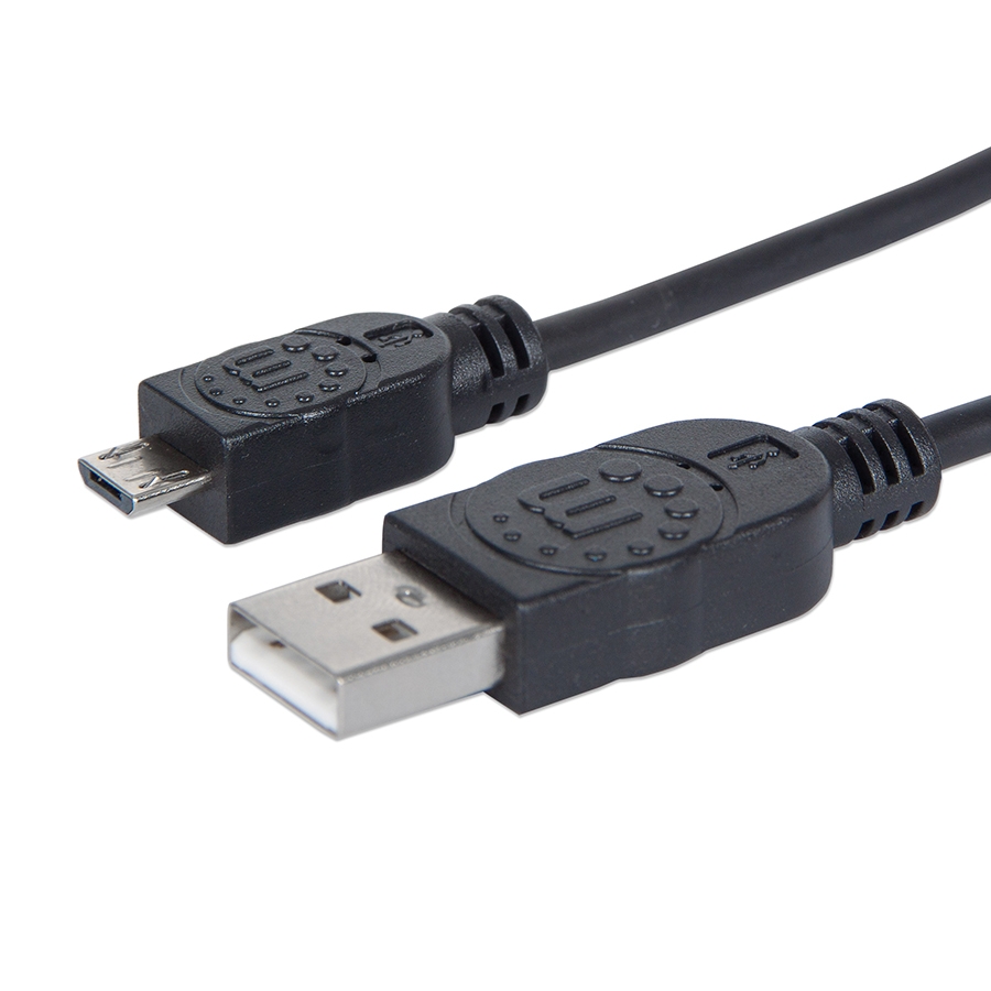 CABLE USB,MANHATTAN,307161, V2 A-MICRO B, BOLSA PVC 1.0M NEGRO CB-934 - MANHATTAN