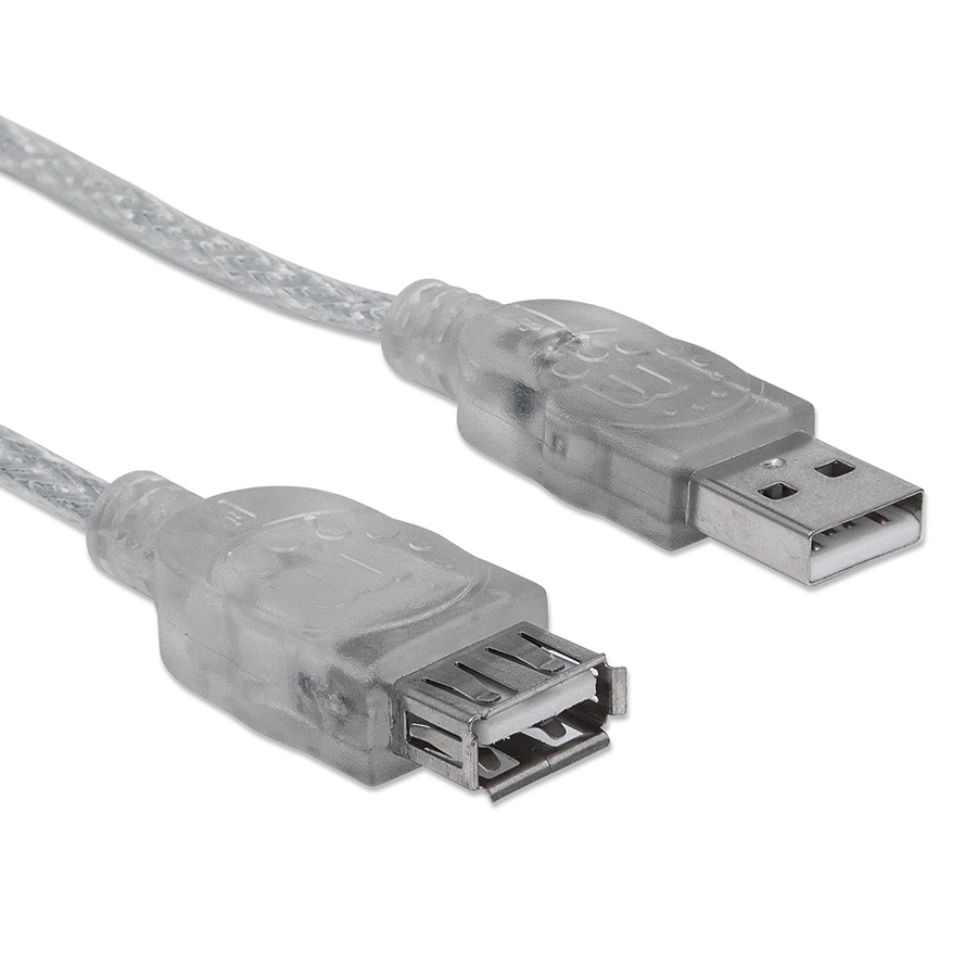 CABLE USB,MANHATTAN,340496, V2.0 EXT. 3.0M PLATA CB-222 - MANHATTAN
