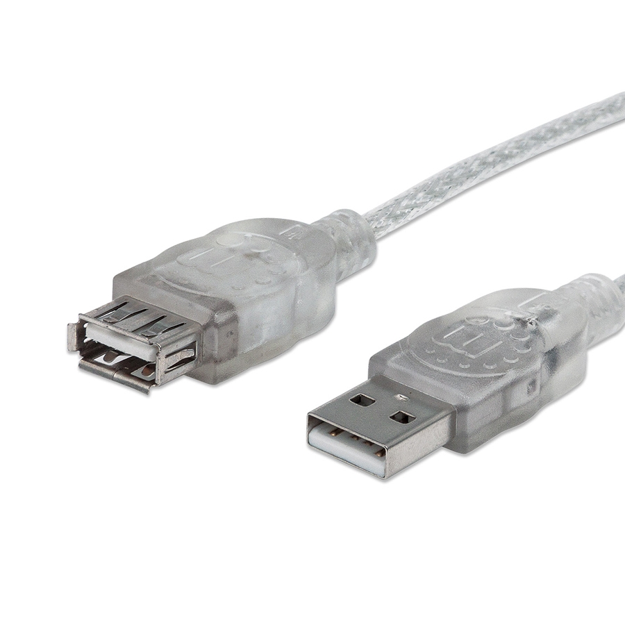 CABLE USB,MANHATTAN,340496, V2.0 EXT. 3.0M PLATA CB-222 - MANHATTAN