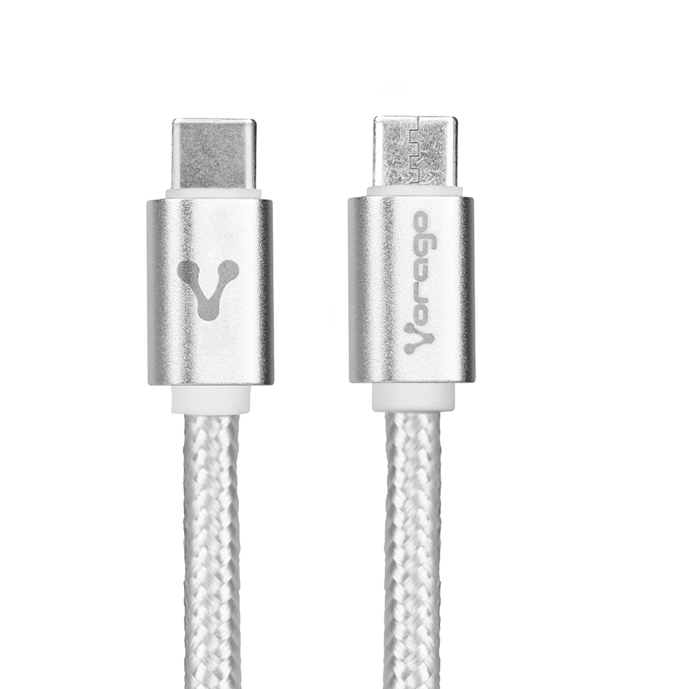 Cable  VORAGO CAB-124-WH, USB C, USB C, Macho/Macho, 1 m, Blanco - VORAGO