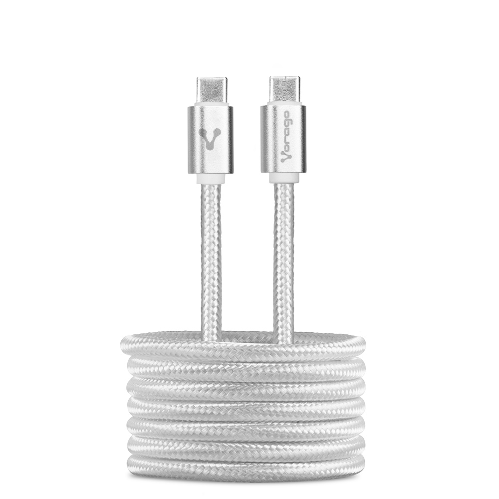 Cable  VORAGO CAB-124-WH, USB C, USB C, Macho/Macho, 1 m, Blanco - VORAGO