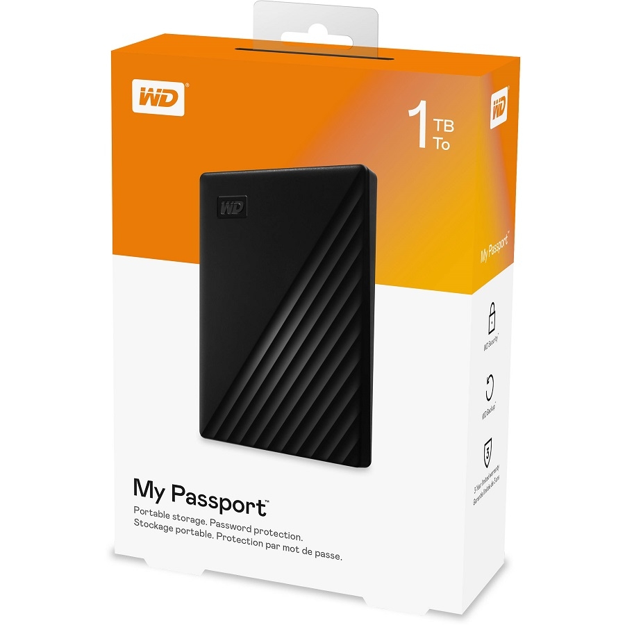 DISCO DURO EXTERNO WD MY PASSPORT 1TB 2.5 PORTATIL USB3.0 NEGRO WINDOWS BACKUP ENCRIPTACION WDBYVG0010BBK-WESN HD-2131 - WD - WESTERN DIGITAL