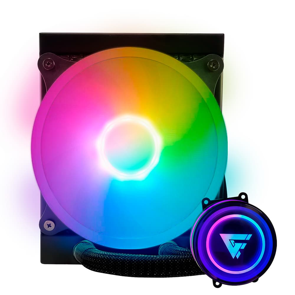 Enfriamiento Liquido. Gamer Factor LQG501. 120MM, RGB, TDP 150W, 1 fan 120mm 70 CFM, Negro. - GAME FACTOR