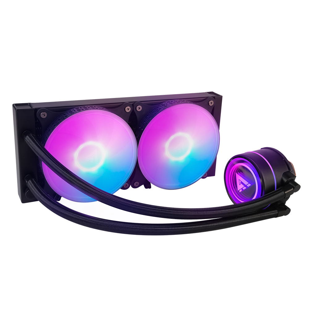 Enfriamiento Liquido. Gamer Factor LQG601. 240MM, RGB, TDP 250W, 2 fan 120mm 70 CFM, Negro. - GAME FACTOR