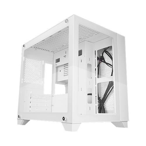 Gabinete GAME FACTOR CSG570, PC, ATX, Micro-ATX, Mini-ITX, Blanco - GAME FACTOR