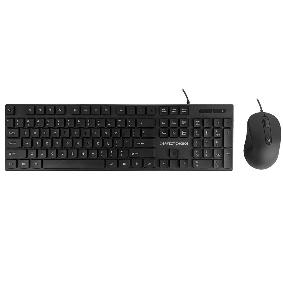 KIT DE TECLADO Y MOUSE ALAMBRICO CONECTOR USB PERFECT CHOICE – NEGRO KB-758 - PERFECT CHOICE