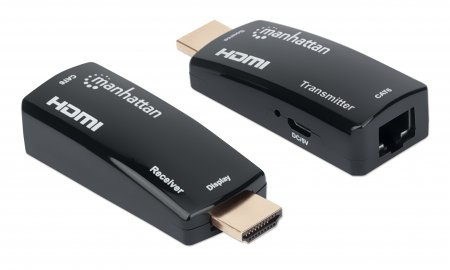 207539 Kit Extensor compacto de HDMI sobre Ethernet. Extiende una señal HDMI hasta 60 m usando un cable Ethernet Cat6 - MANHATTAN
