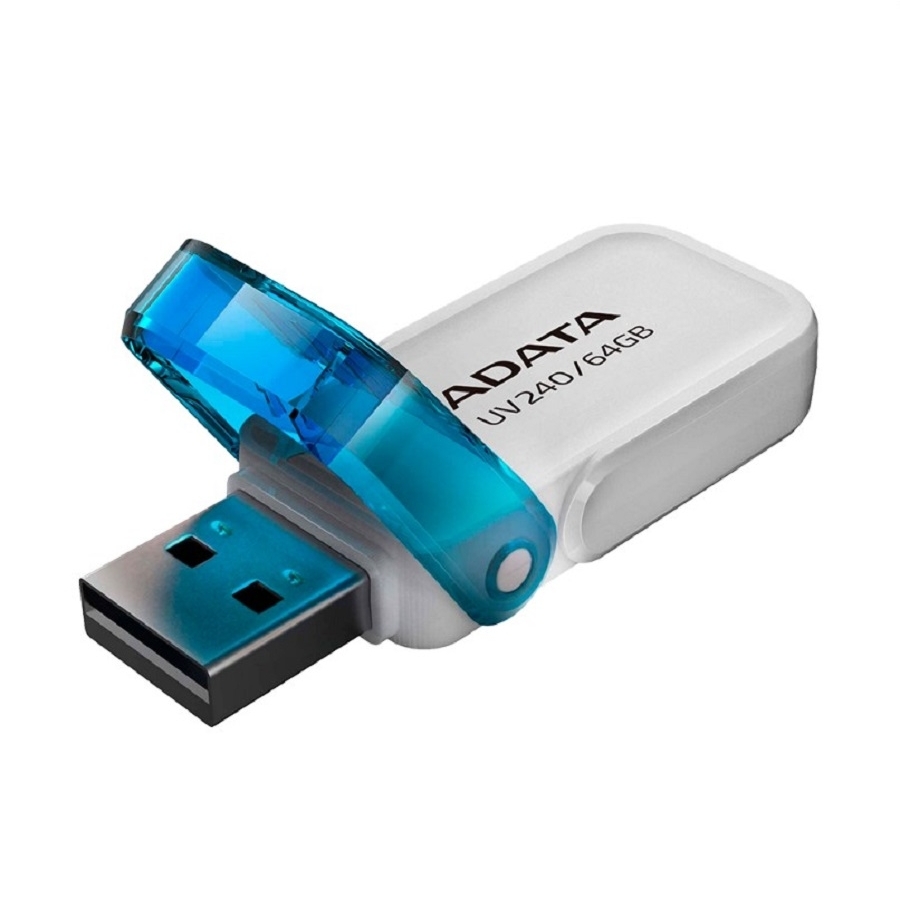 MEMORIA ADATA 64GB USB 2.0 UV240 BLANCO- AZUL (AUV240-64G-RWH) RAM-4079 - ADATA