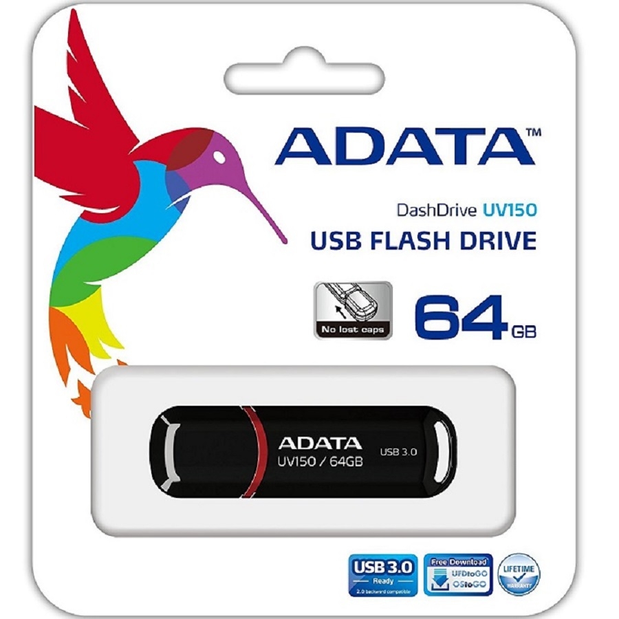 MEMORIA ADATA 64GB USB 3.2 UV150 NEGRO (AUV150-64G-RBK) RAM-3242 - ADATA