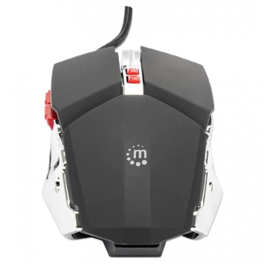 MOUSE,MANHATTAN,179348, OPTICO GAMING 7 BOTONES, NEGRO/PLATA 3200 DPI MS-1417 - MANHATTAN