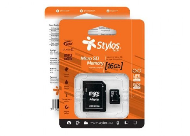 Memoria Micro SD 16GB C/A Stylos. STMS161B - Stylos
