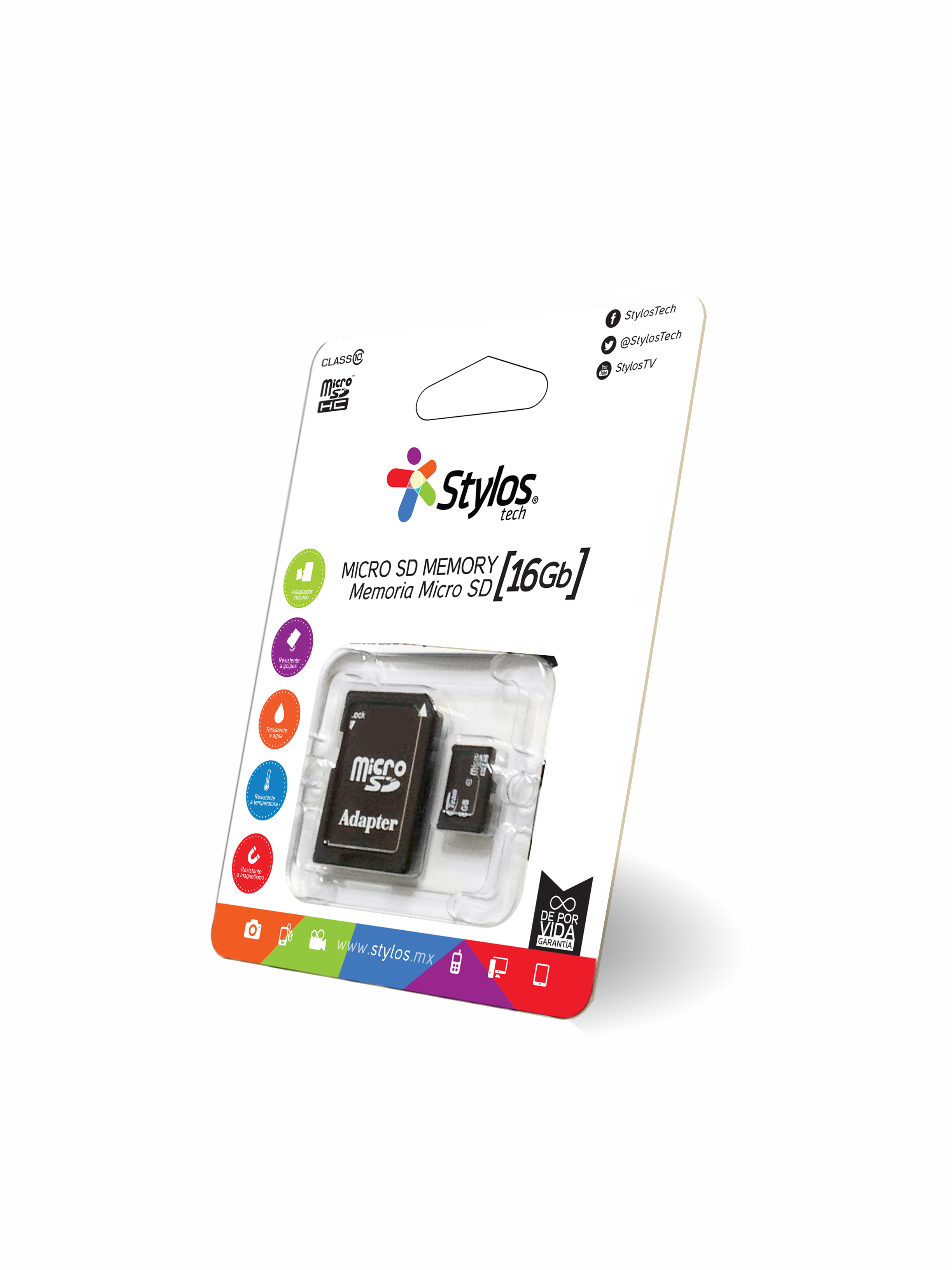 Memoria Micro SD UHS1 16GB C/A Stylos. STMSDA1B - Stylos
