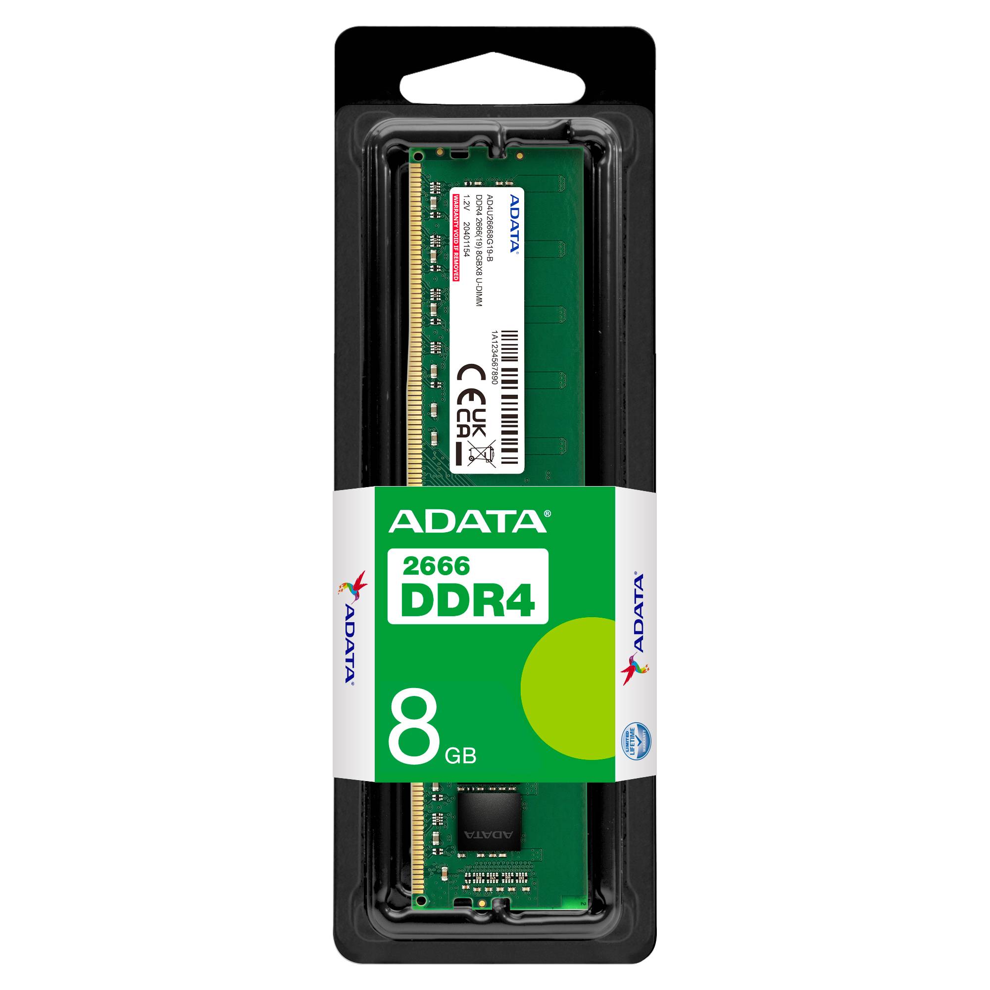 Memoria RAM ADATA PREMIER, 8 GB, DDR4, 2666 MHz, UDIMM, PC de Escritorio - ADATA