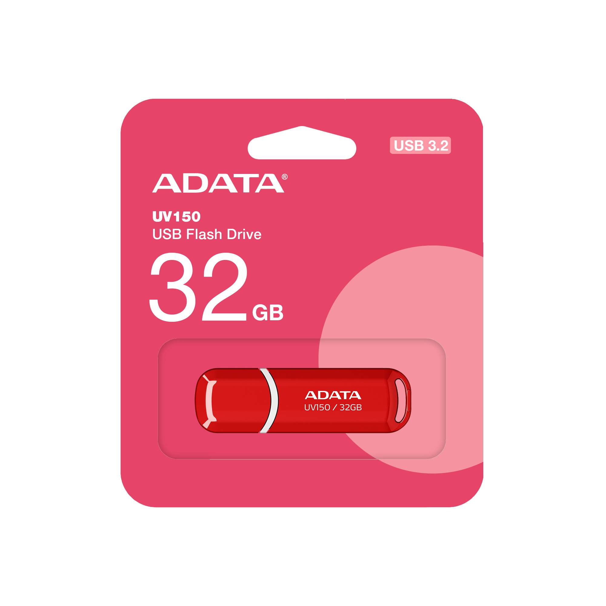 Memoria USB ADATA AUV150-32G-RRD, Rojo, 32 GB, USB 3.2 - ADATA