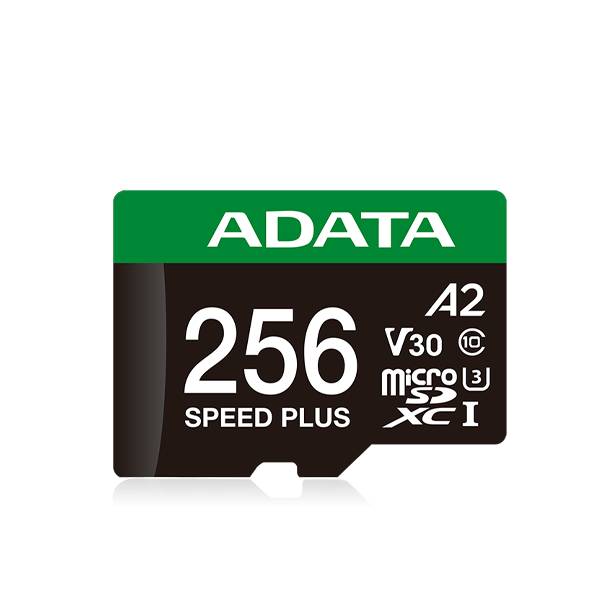 Micro Secure Digital ADATA SPEED PLUS microSDXC UHS-I U3 Clase 10, SD 6.0, V30 256GB Clase 10 (A2), Velocidad de lectura / escritura 180/160 MB/s UD256GUI3 - ADATA