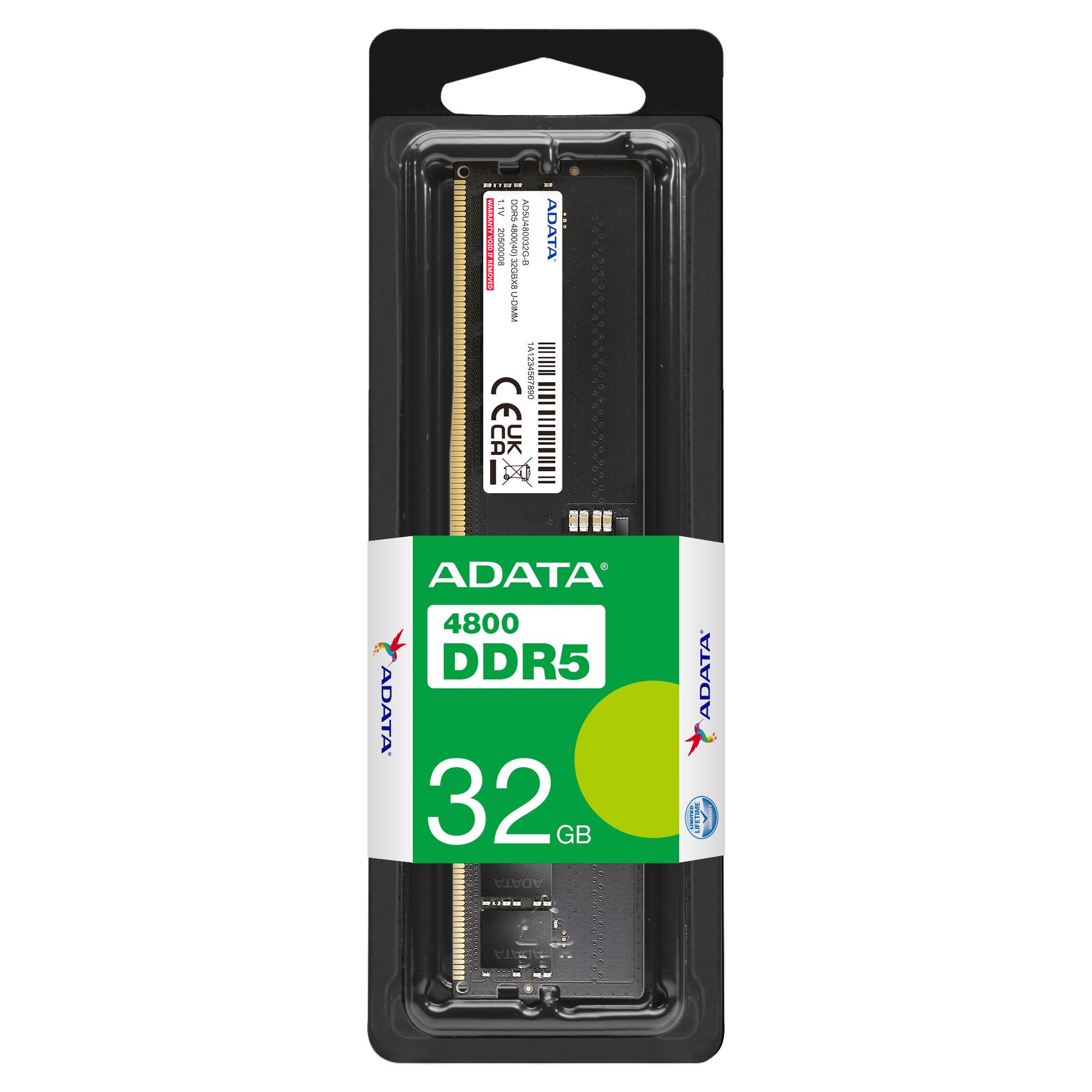 Memoria RAM ADATA, DDR5 32GB UDIMM 4800MHz. AD5U480032G-S - ADATA